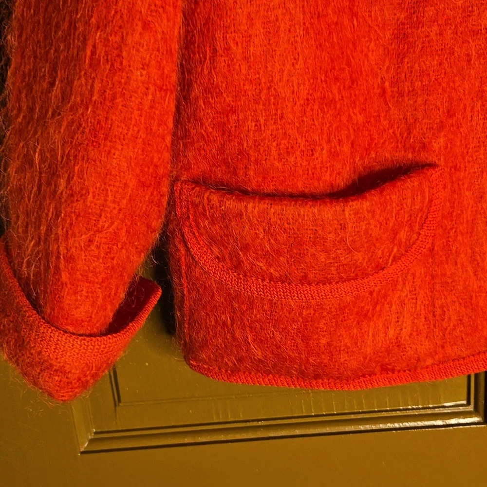 Rannoch-Mohair/wool blend red opwn jkt. Sz 14